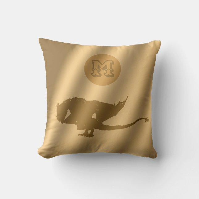 Dragon Gold Luxury Monogram Kissen (Vorderseite)