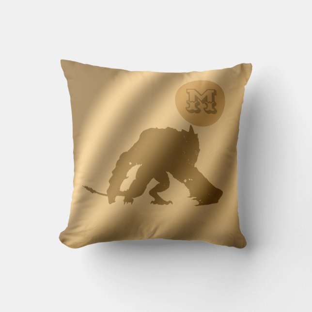 Dragon Gold Luxury Monogram Kissen (Vorderseite)