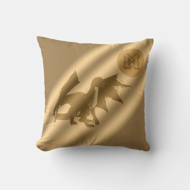 Dragon Gold Luxury Monogram Kissen (Vorderseite)
