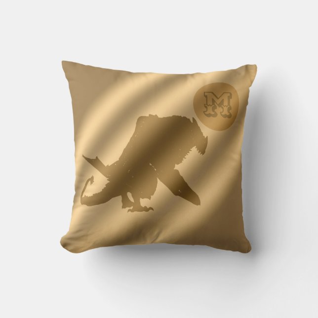 Dragon Gold Luxury Monogram Kissen (Vorderseite)