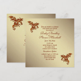 Dragon Golden 2 Wedding Thema Einladung