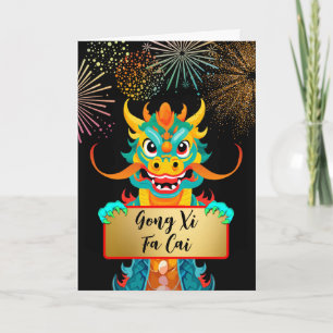 Dragon Gong Xi Fa Cai Feiertagskarte