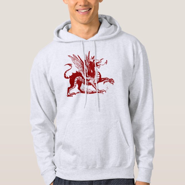 Dragon Graving - Ruby Red Hoodie (Vorderseite)