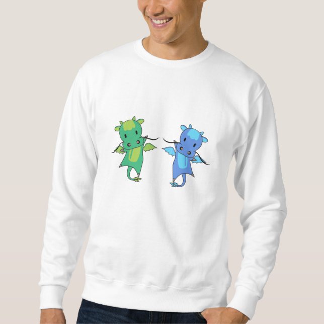 Dragon Green Blue Dragon Fairy Tale Fantasy Sweatshirt (Vorderseite)
