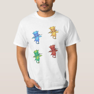 Dragon Green Blue Faible Tale Niedlicher Tiere für T-Shirt