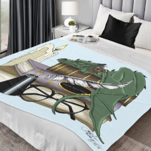 Dragon Green Sleeping Books Fleecedecke