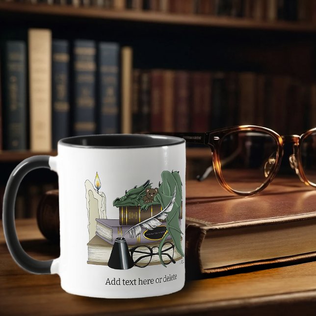 Dragon Green Sleeping Books Tasse (Von Creator hochgeladen)