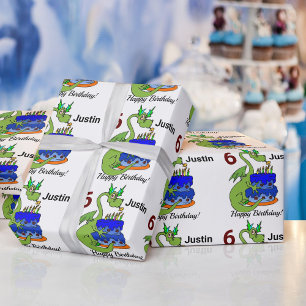 Dragon Happy Birthday Boy's Personalize Geschenk Geschenkpapier