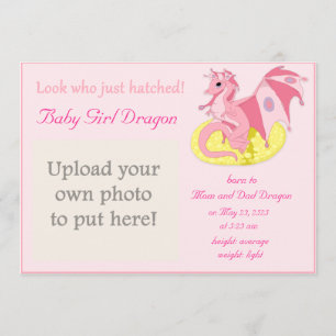 Dragon Hatchling Birth Ankündigung für Mädchen