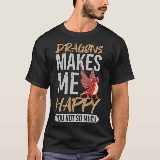 Dragon Head Funny Niedlich Fantasy Creature Pullov T-Shirt (Vorderseite)