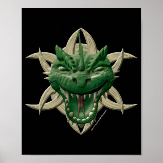 Dragon Head - Green Poster