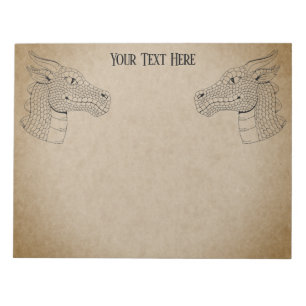 Dragon Head in Profil B&W Notizblock