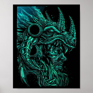 Dragon Head Odin Nordic Gott Gott der Kriegssöhne  Poster