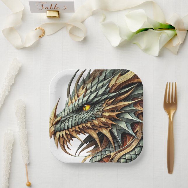 Dragon Head Pappteller (Hochzeit)