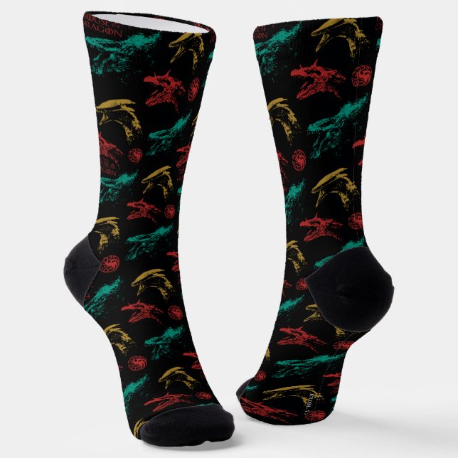 Dragon Head Pattern Socken (Gewinkelt)
