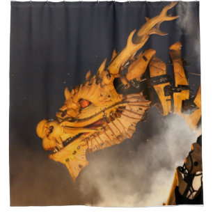 Dragon Head Red Eyes Duschvorhang