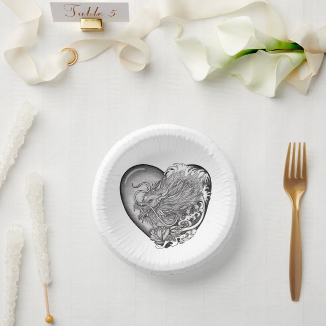 Dragon Heart Pappteller (Hochzeit)