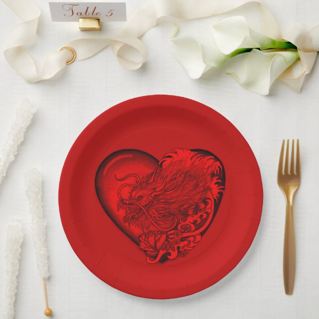 Dragon Heart Pappteller (Hochzeit)