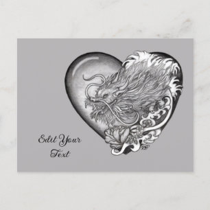 Dragon Heart Tattoo Art Postkarte