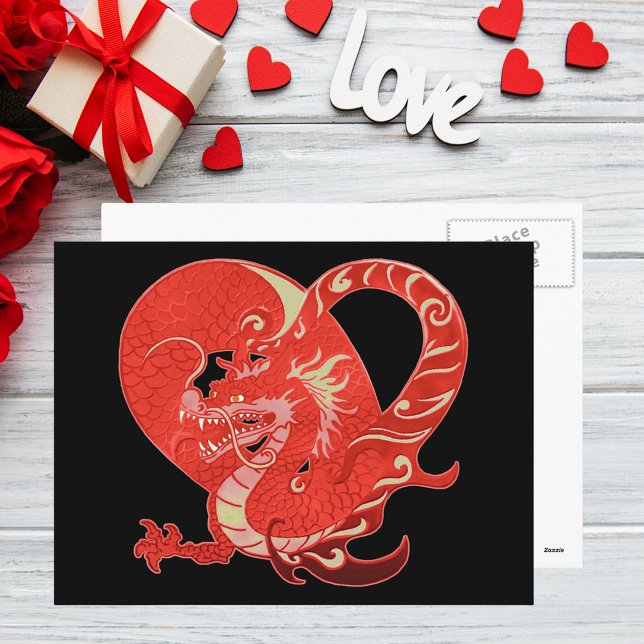 Dragon Heart Valentine Feiertagspostkarte (Dragon Heart Valentine Holiday Postcard)