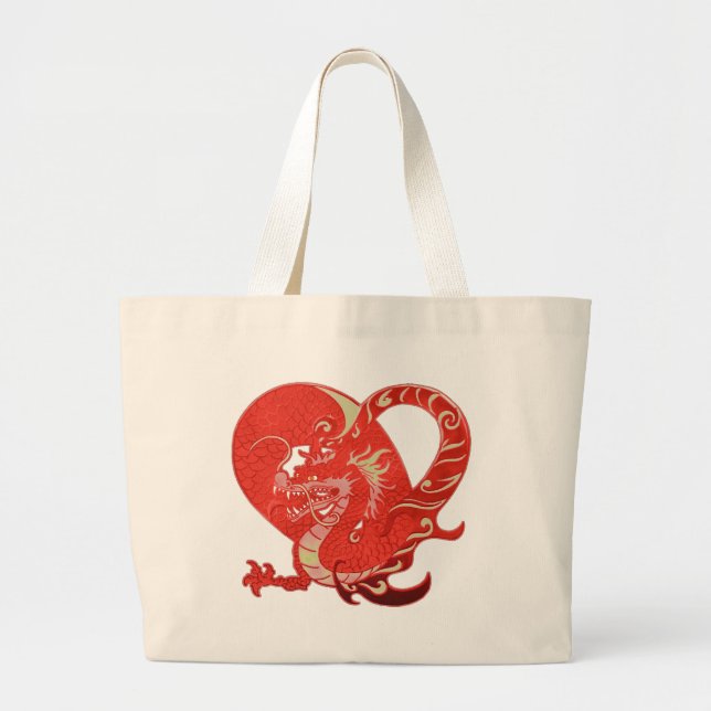 Dragon Heart Valentine Jumbo Stoffbeutel (Vorne)