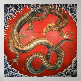 Dragon, Hokusai Japanisch Bildende Kunst Poster