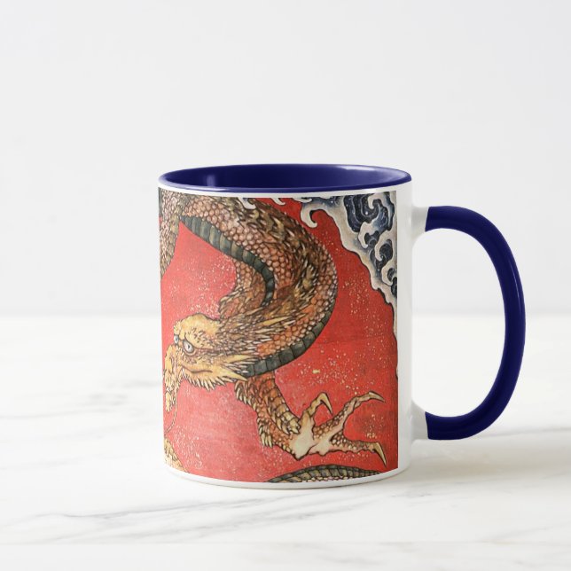 Dragon, Hokusai Japanisch Bildende Kunst Tasse (Rechts)