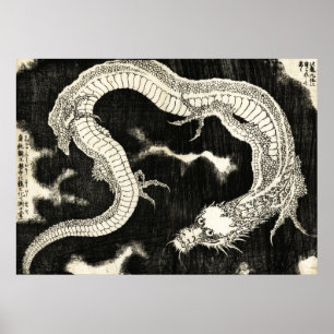 Dragon, Hokusai Poster