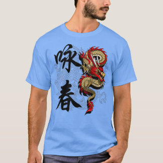 Dragon Illustration entlang der chinesischen Kalli T-Shirt