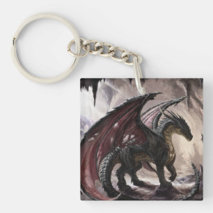 Dragon in Höhle Schlüsselanhänger
