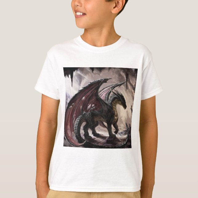 Dragon in Höhle T-Shirt (Vorderseite)