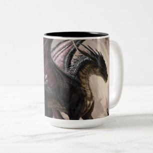 Dragon in Höhle Zweifarbige Tasse