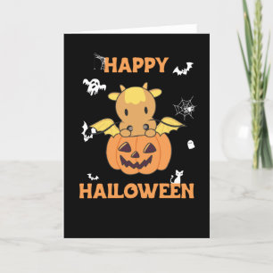 Dragon In Pumpkin Sweet Dragon Happy Halloween Feiertagskarte