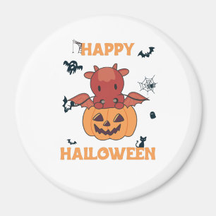 Dragon In Pumpkin Sweet Dragon Happy Halloween Magnet