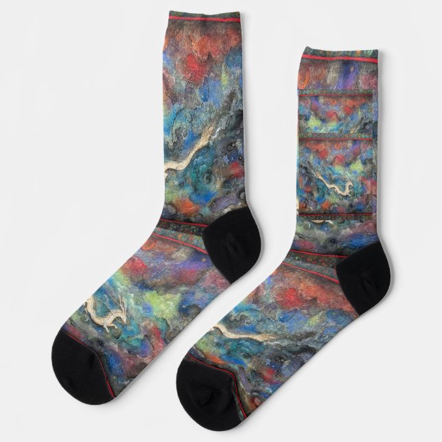 Dragon in the Clouds Socken (Linkes Detail)