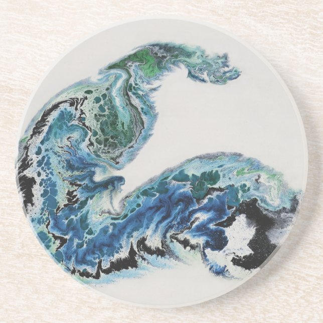 “Dragon in the Waves – Abstract Ocean Energy Coast Getränkeuntersetzer (Vorne)