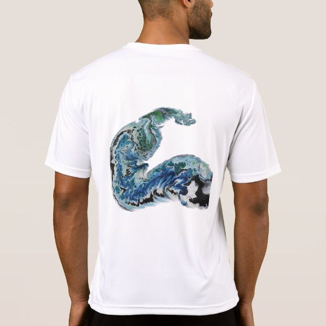 Dragon in the Waves – Abstract Ocean Energy T-Shirt (Rückseite)
