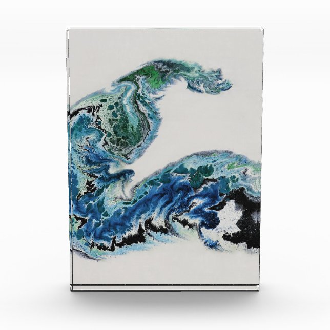 Dragon in the Waves – Abstract Ocean  Fotoblock (Vorderseite)