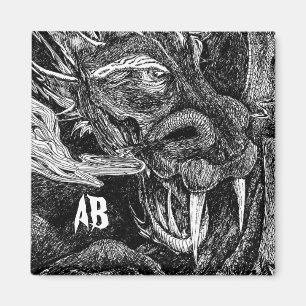 Dragon 'initials' Kühlschrankmagnet Magnet