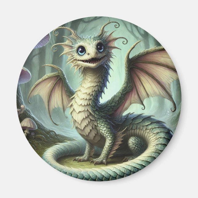 Dragon Jabberwocky Niedlich Fantasy Creative Art Magnet (Vorne)