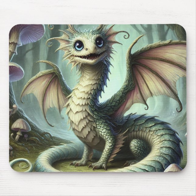 Dragon Jabberwocky Niedlich Fantasy Creative Art Mousepad (Vorne)