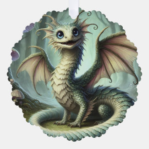 Dragon Jabberwocky Niedlich Fantasy Creative Art Ornament Karte