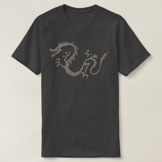 Dragon Japan Retro Style Asia Mosaic Dragon  T-Shirt (Design vorne)