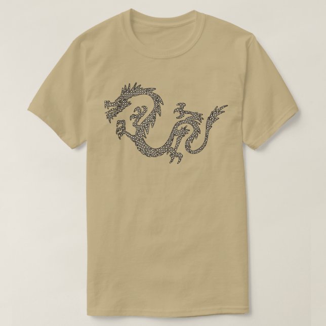 Dragon Japan Retro Style Asia Mosaik Dragon 301 T-Shirt (Design vorne)