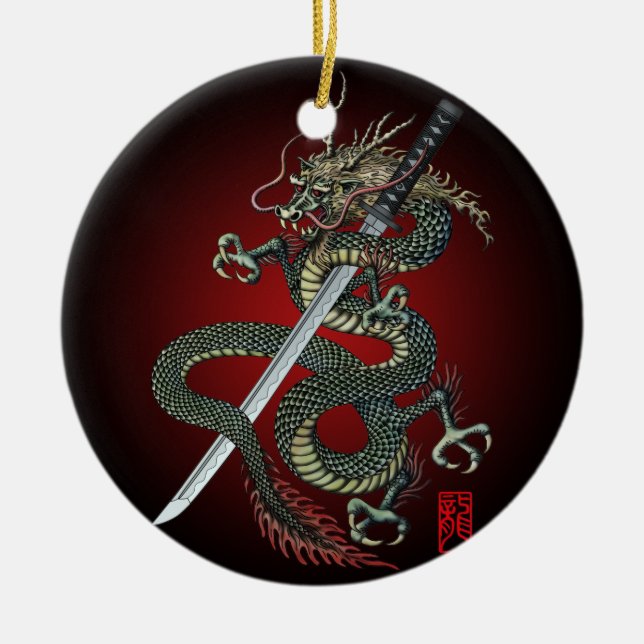 Dragon katana keramik ornament (Vorne)