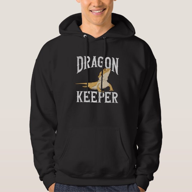 Dragon Keeper Bearded Dragon Beardie Reptile Lizar Hoodie (Vorderseite)