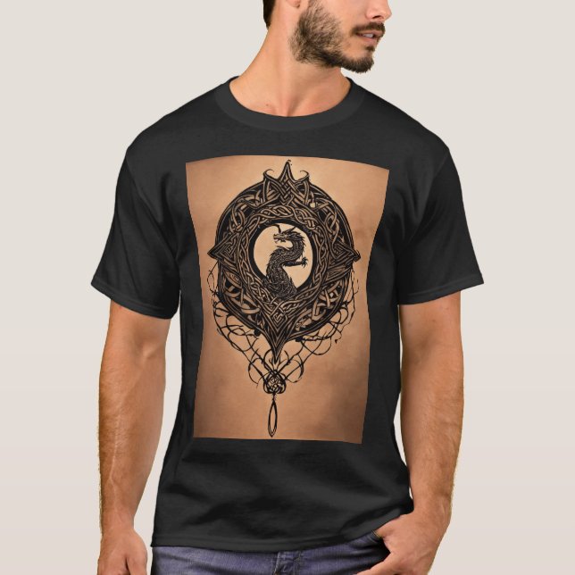 Dragon keltisch abstraktes Tätowierung Shirt (Vorderseite)