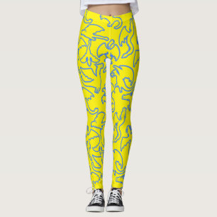 Dragon-Kontur-Muster 03.b B Gelbe BG Leggings