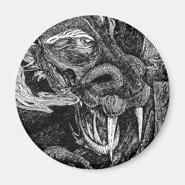 Dragon Kühlschrankmagnet rund Magnet (Vorne)