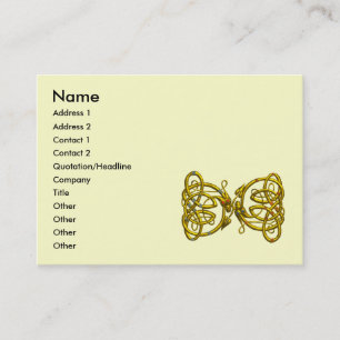 DRAGON LIEBE Fantasy Gold Celtic Knot Dragons Visitenkarte
